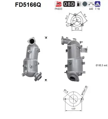 Ruß-/Partikelfilter, Abgasanlage AS FD5166Q Bild Ruß-/Partikelfilter, Abgasanlage AS FD5166Q