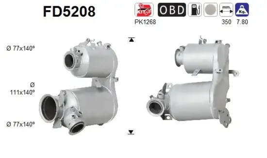 Ruß-/Partikelfilter, Abgasanlage AS FD5208 Bild Ruß-/Partikelfilter, Abgasanlage AS FD5208