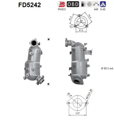 Ruß-/Partikelfilter, Abgasanlage AS FD5242 Bild Ruß-/Partikelfilter, Abgasanlage AS FD5242