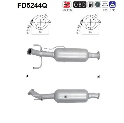 Ruß-/Partikelfilter, Abgasanlage AS FD5244Q Bild Ruß-/Partikelfilter, Abgasanlage AS FD5244Q