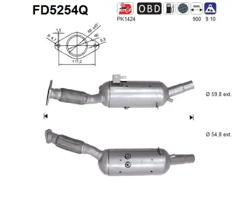 Ruß-/Partikelfilter, Abgasanlage AS FD5254Q
