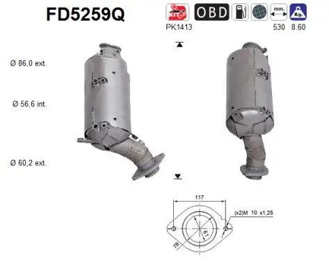 Ruß-/Partikelfilter, Abgasanlage AS FD5259Q