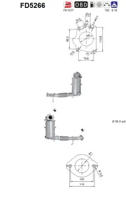 Ruß-/Partikelfilter, Abgasanlage AS FD5266 Bild Ruß-/Partikelfilter, Abgasanlage AS FD5266