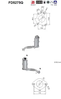Ruß-/Partikelfilter, Abgasanlage AS FD5275Q Bild Ruß-/Partikelfilter, Abgasanlage AS FD5275Q