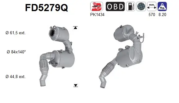 Ruß-/Partikelfilter, Abgasanlage AS FD5279Q