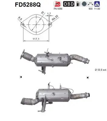 Ruß-/Partikelfilter, Abgasanlage AS FD5288Q Bild Ruß-/Partikelfilter, Abgasanlage AS FD5288Q