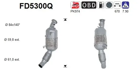 Ruß-/Partikelfilter, Abgasanlage AS FD5300Q Bild Ruß-/Partikelfilter, Abgasanlage AS FD5300Q