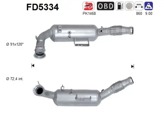 Ruß-/Partikelfilter, Abgasanlage AS FD5334 Bild Ruß-/Partikelfilter, Abgasanlage AS FD5334