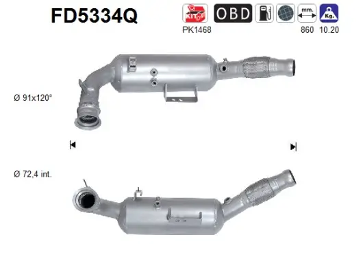 Ruß-/Partikelfilter, Abgasanlage AS FD5334Q Bild Ruß-/Partikelfilter, Abgasanlage AS FD5334Q