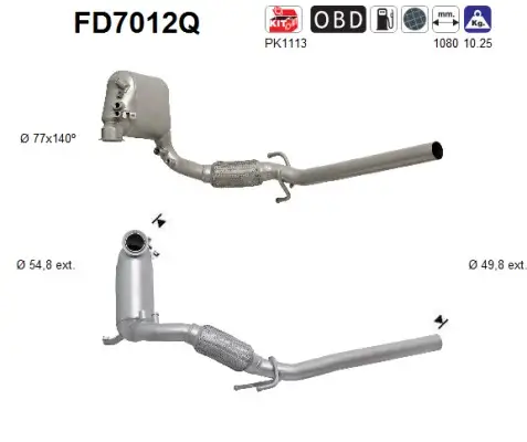 Ruß-/Partikelfilter, Abgasanlage AS FD7012Q
