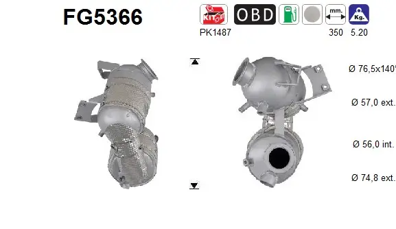 Ruß-/Partikelfilter, Abgasanlage AS FG5366