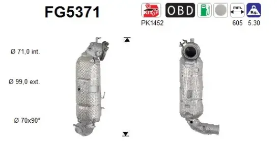 Ruß-/Partikelfilter, Abgasanlage AS FG5371 Bild Ruß-/Partikelfilter, Abgasanlage AS FG5371