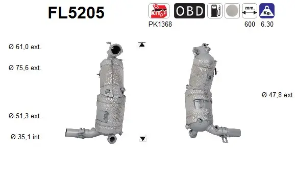 Ruß-/Partikelfilter, Abgasanlage AS FL5205