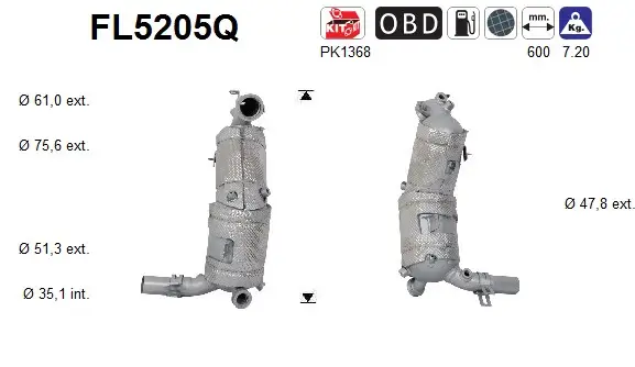 Ruß-/Partikelfilter, Abgasanlage AS FL5205Q