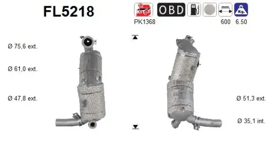 Ruß-/Partikelfilter, Abgasanlage AS FL5218 Bild Ruß-/Partikelfilter, Abgasanlage AS FL5218