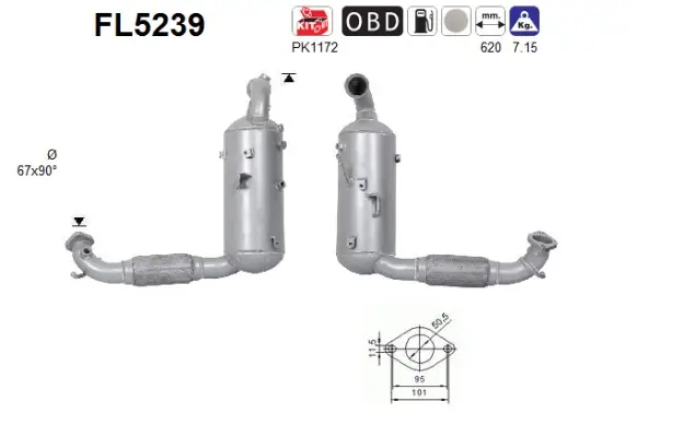 Ruß-/Partikelfilter, Abgasanlage AS FL5239