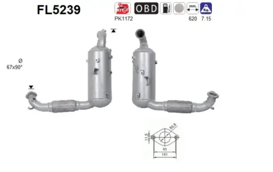Ruß-/Partikelfilter, Abgasanlage AS FL5239 Bild Ruß-/Partikelfilter, Abgasanlage AS FL5239