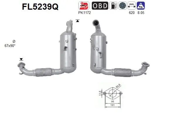 Ruß-/Partikelfilter, Abgasanlage AS FL5239Q
