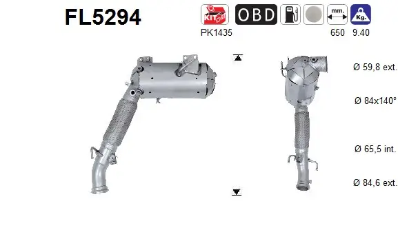 Ruß-/Partikelfilter, Abgasanlage AS FL5294