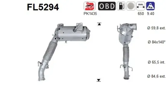Ruß-/Partikelfilter, Abgasanlage AS FL5294 Bild Ruß-/Partikelfilter, Abgasanlage AS FL5294