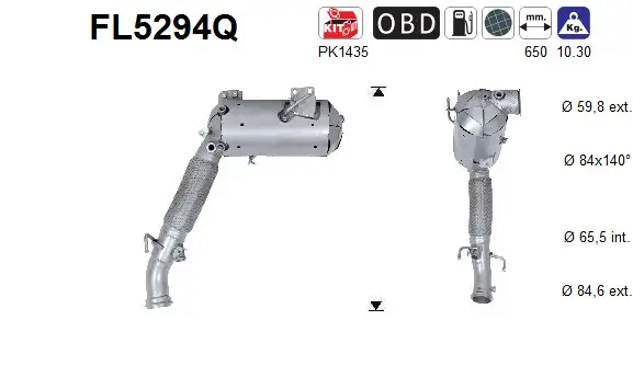 Ruß-/Partikelfilter, Abgasanlage AS FL5294Q