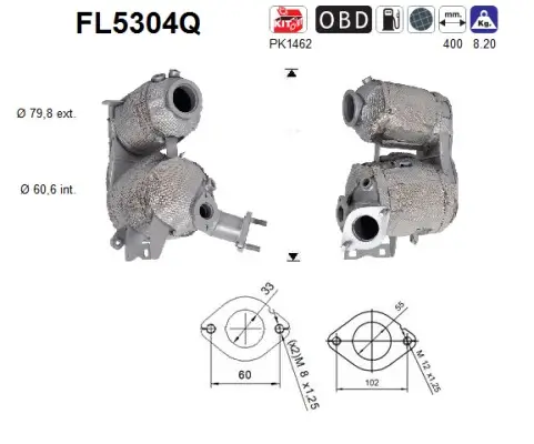Ruß-/Partikelfilter, Abgasanlage AS FL5304Q Bild Ruß-/Partikelfilter, Abgasanlage AS FL5304Q
