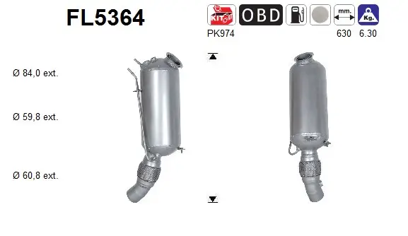 Ruß-/Partikelfilter, Abgasanlage AS FL5364