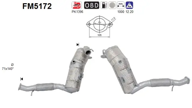 Ruß-/Partikelfilter, Abgasanlage AS FM5172