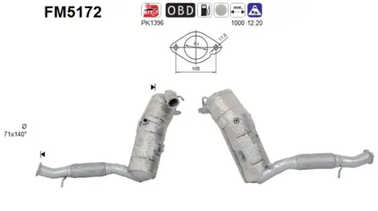 Ruß-/Partikelfilter, Abgasanlage AS FM5172 Bild Ruß-/Partikelfilter, Abgasanlage AS FM5172