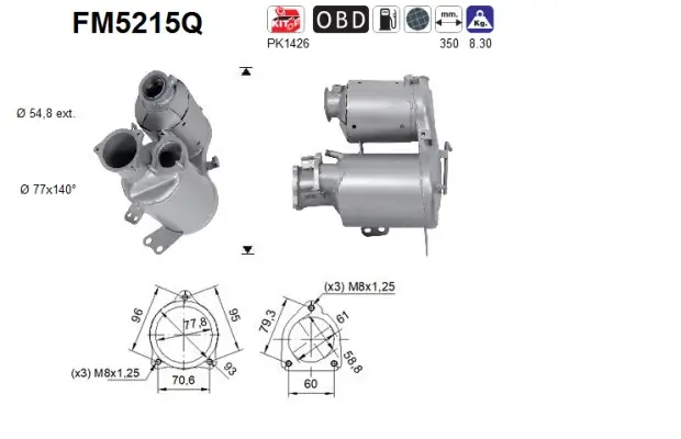 Ruß-/Partikelfilter, Abgasanlage AS FM5215Q
