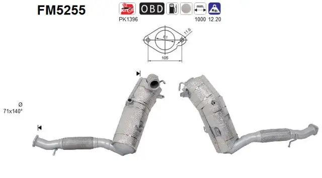 Ruß-/Partikelfilter, Abgasanlage AS FM5255