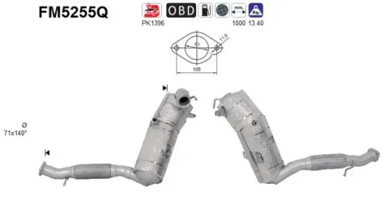 Ruß-/Partikelfilter, Abgasanlage AS FM5255Q Bild Ruß-/Partikelfilter, Abgasanlage AS FM5255Q