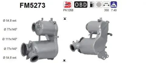 Ruß-/Partikelfilter, Abgasanlage AS FM5273 Bild Ruß-/Partikelfilter, Abgasanlage AS FM5273