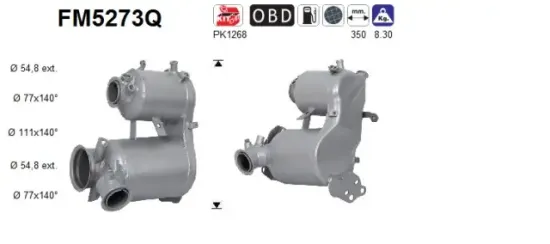 Ruß-/Partikelfilter, Abgasanlage AS FM5273Q Bild Ruß-/Partikelfilter, Abgasanlage AS FM5273Q
