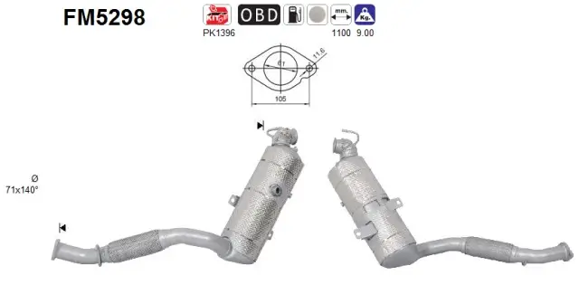 Ruß-/Partikelfilter, Abgasanlage AS FM5298