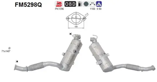 Ruß-/Partikelfilter, Abgasanlage AS FM5298Q Bild Ruß-/Partikelfilter, Abgasanlage AS FM5298Q