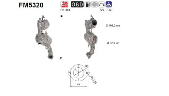 Ruß-/Partikelfilter, Abgasanlage AS FM5320 Bild Ruß-/Partikelfilter, Abgasanlage AS FM5320
