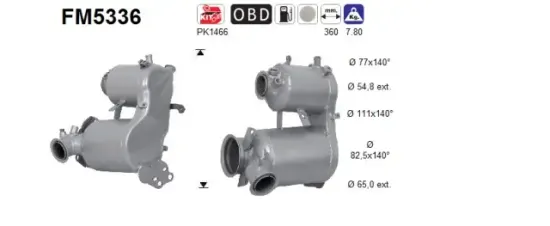 Ruß-/Partikelfilter, Abgasanlage AS FM5336 Bild Ruß-/Partikelfilter, Abgasanlage AS FM5336