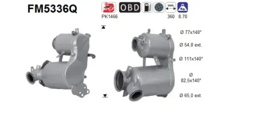 Ruß-/Partikelfilter, Abgasanlage AS FM5336Q Bild Ruß-/Partikelfilter, Abgasanlage AS FM5336Q
