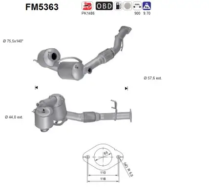 Ruß-/Partikelfilter, Abgasanlage AS FM5363