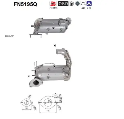 Ruß-/Partikelfilter, Abgasanlage AS FN5195Q