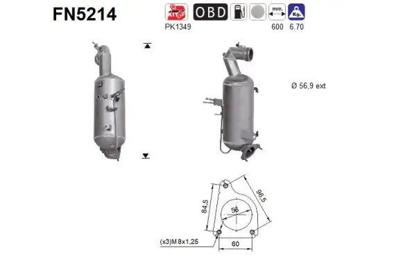 Ruß-/Partikelfilter, Abgasanlage AS FN5214