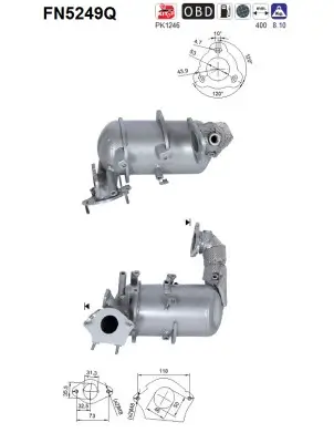 Ruß-/Partikelfilter, Abgasanlage AS FN5249Q