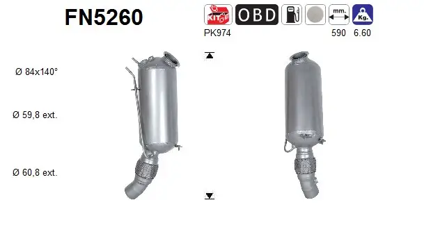 Ruß-/Partikelfilter, Abgasanlage AS FN5260