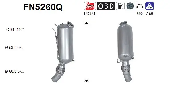 Ruß-/Partikelfilter, Abgasanlage AS FN5260Q