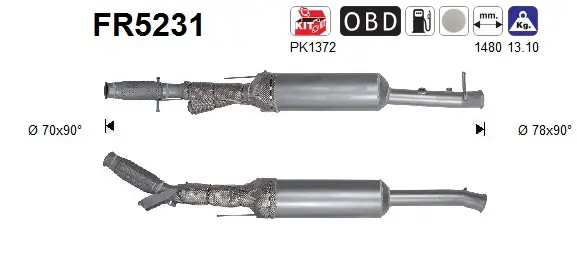 Ruß-/Partikelfilter, Abgasanlage AS FR5231