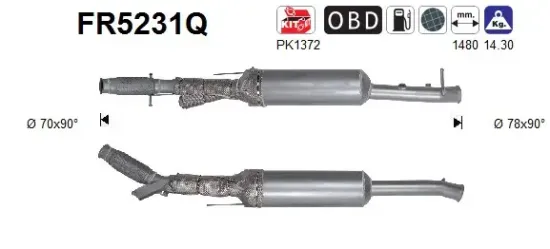 Ruß-/Partikelfilter, Abgasanlage AS FR5231Q Bild Ruß-/Partikelfilter, Abgasanlage AS FR5231Q