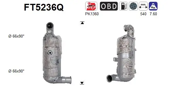 Ruß-/Partikelfilter, Abgasanlage AS FT5236Q