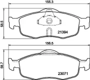 Bremsbelagsatz, Scheibenbremse Vorderachse DON PCP1396