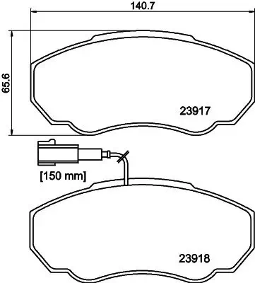 Bremsbelagsatz, Scheibenbremse Vorderachse DON PCP1641 Bild Bremsbelagsatz, Scheibenbremse Vorderachse DON PCP1641